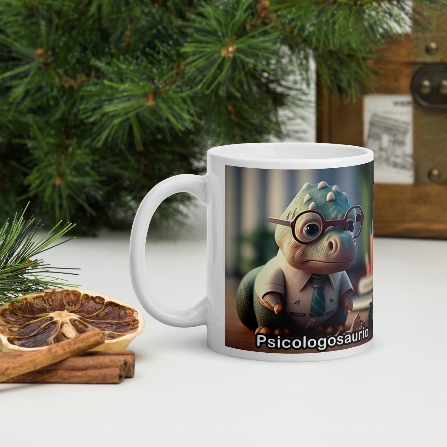 Dino Profesiones Psicologosaurio  Taza