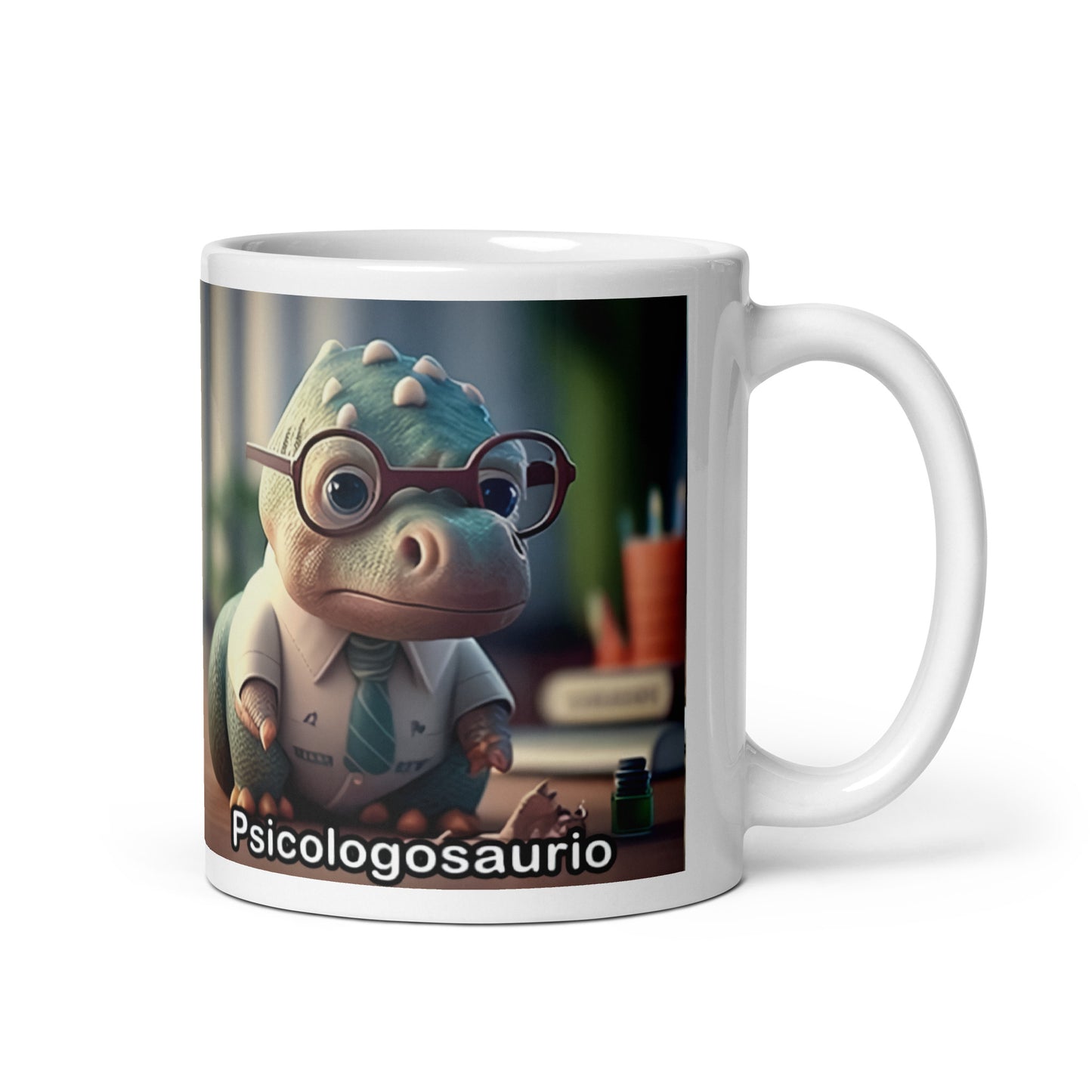 Dino Profesiones Psicologosaurio  Taza