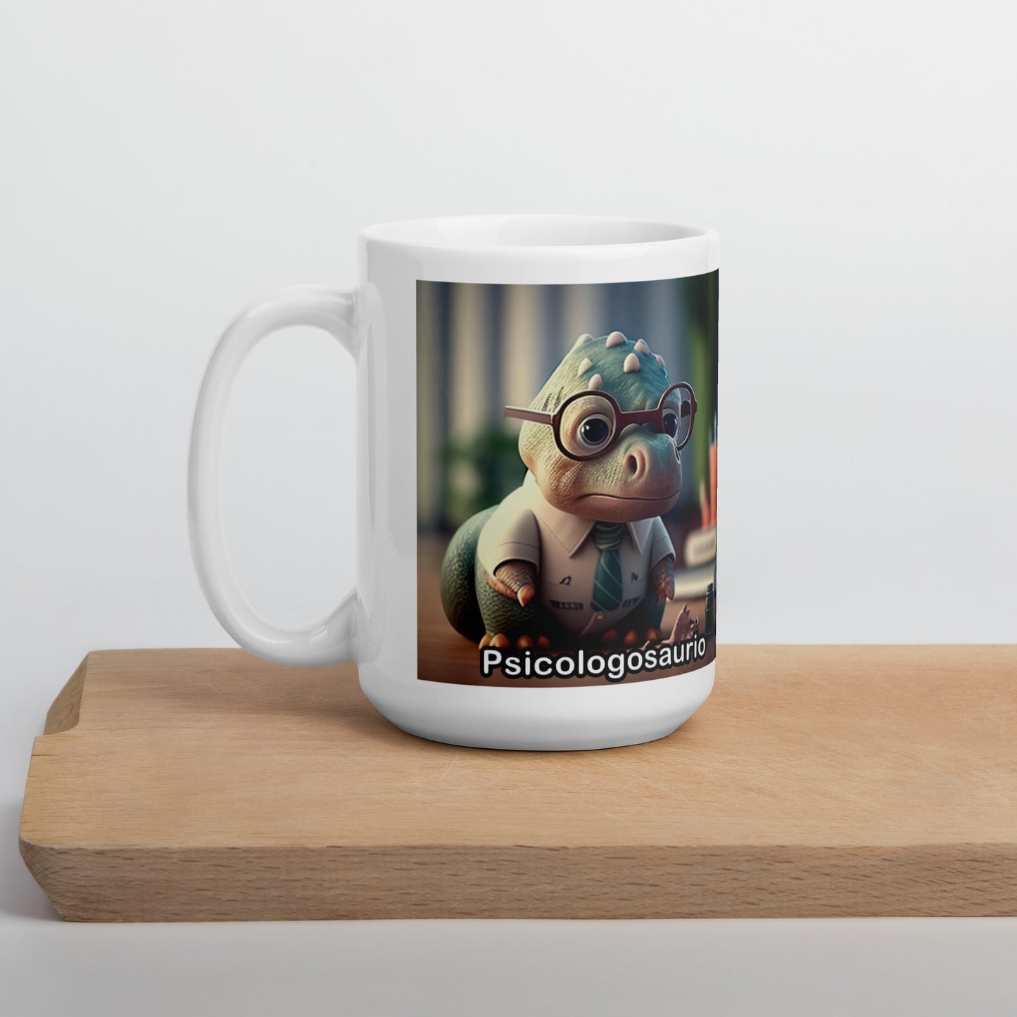 Dino Profesiones Psicologosaurio  Taza