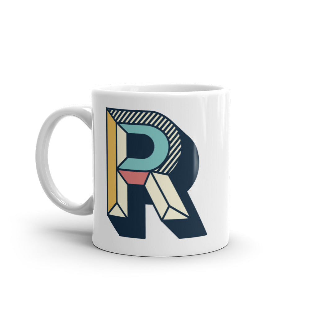 Letras Lineas Retro Taza