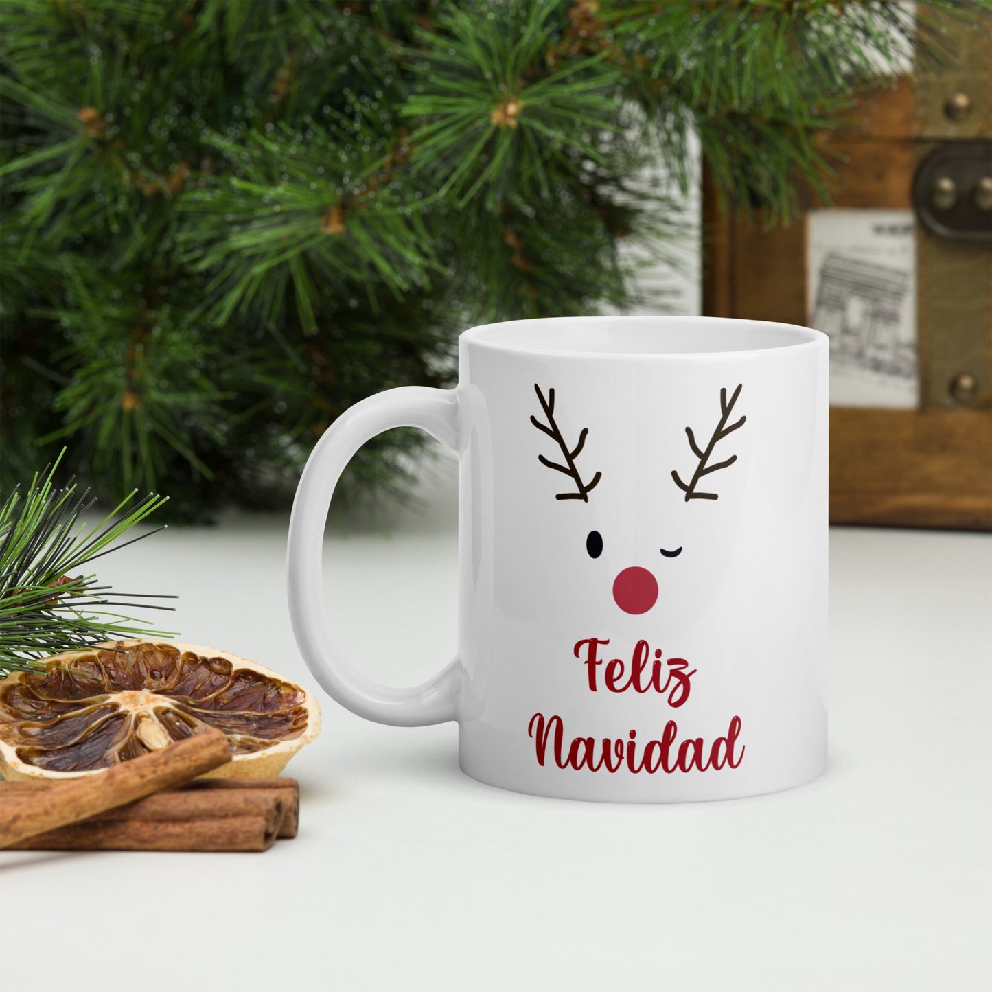 Rodolfo el Reno Feliz Navidad Taza