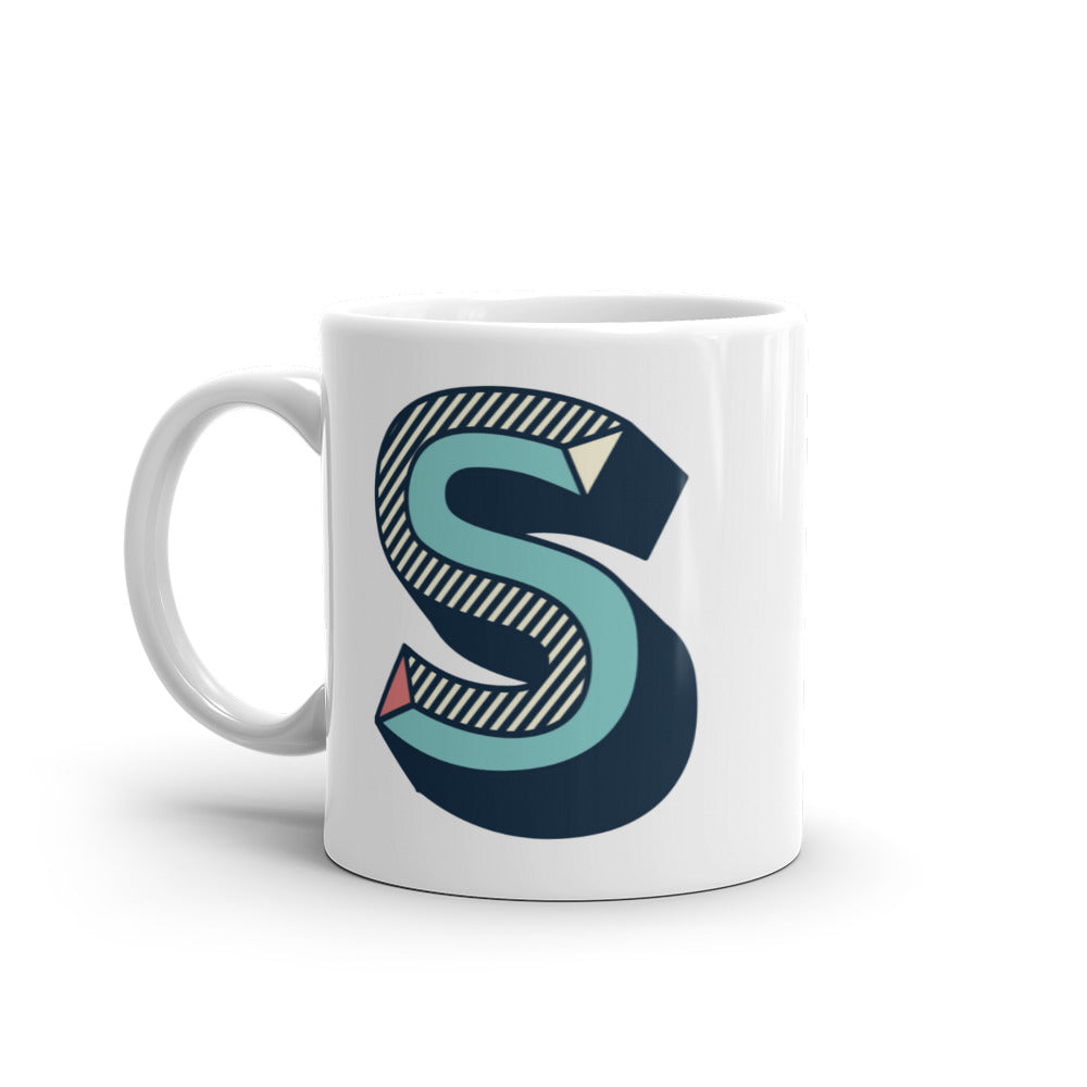 Letras Lineas Retro Taza