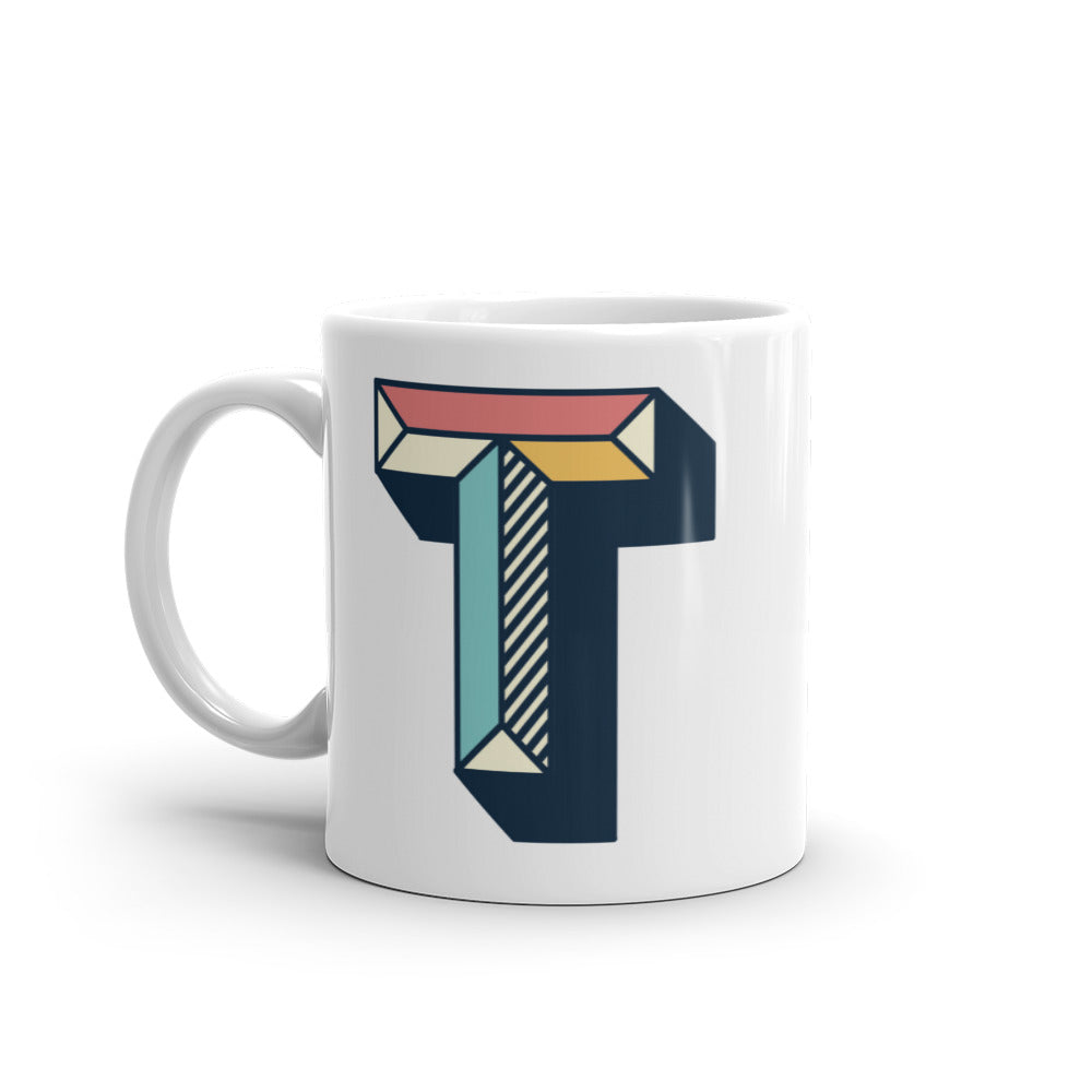 Letras Lineas Retro Taza