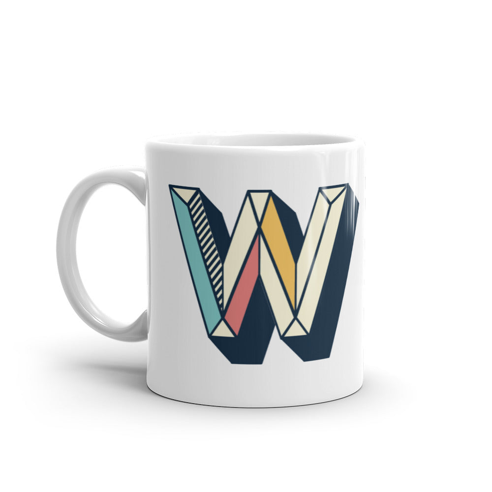 Letras Lineas Retro Taza