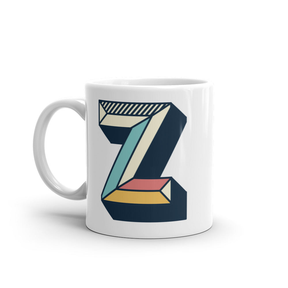 Letras Lineas Retro Taza