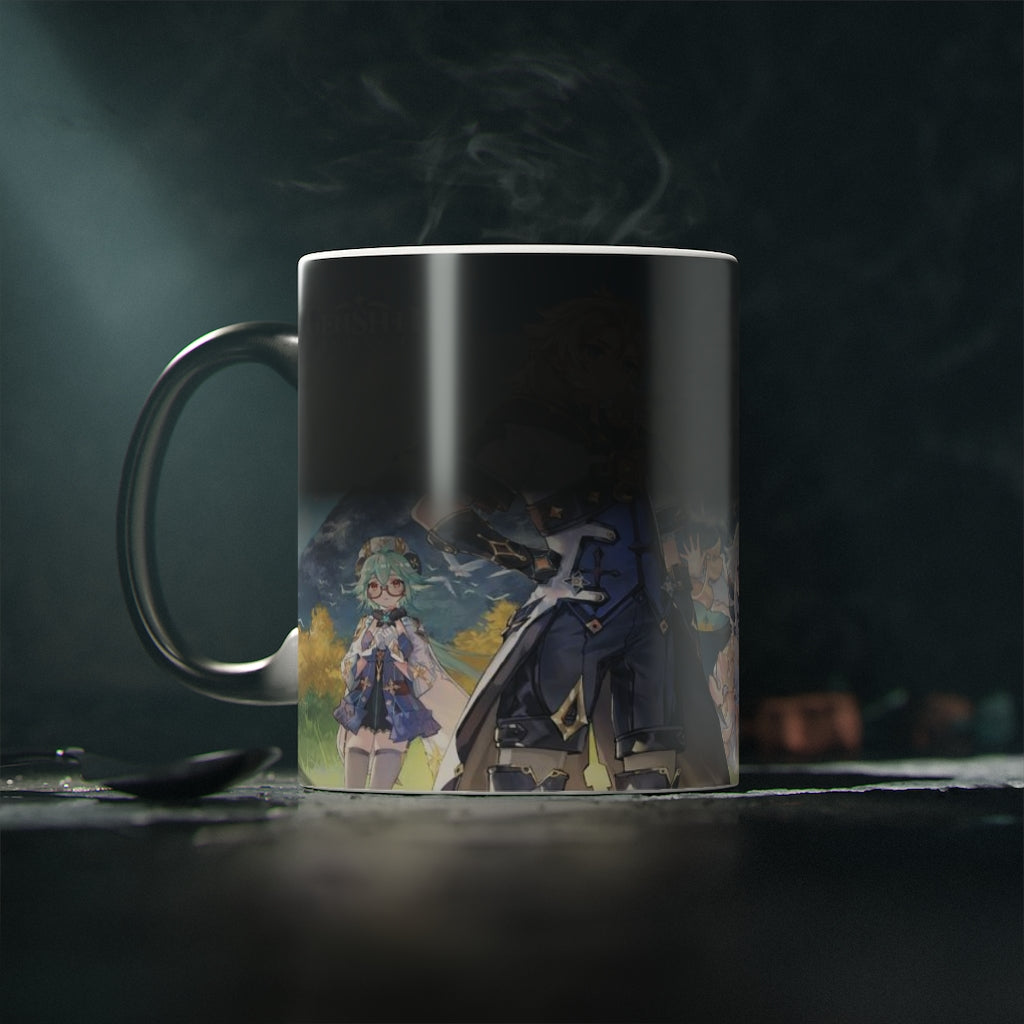 Genshin Impact Albedo y Aether Videojuego Taza