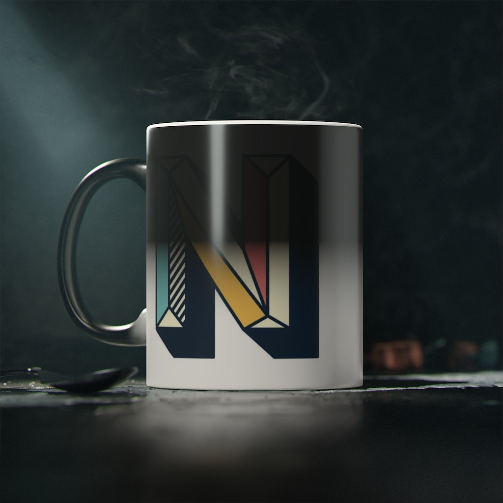 Letras Lineas Retro Taza