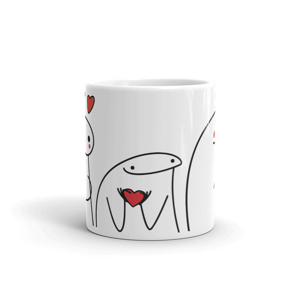 Flork con Corazones de Amor Taza