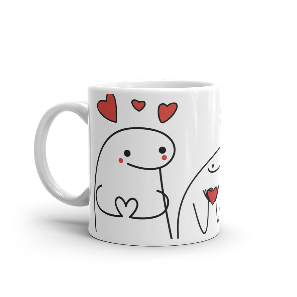 Flork con Corazones de Amor Taza